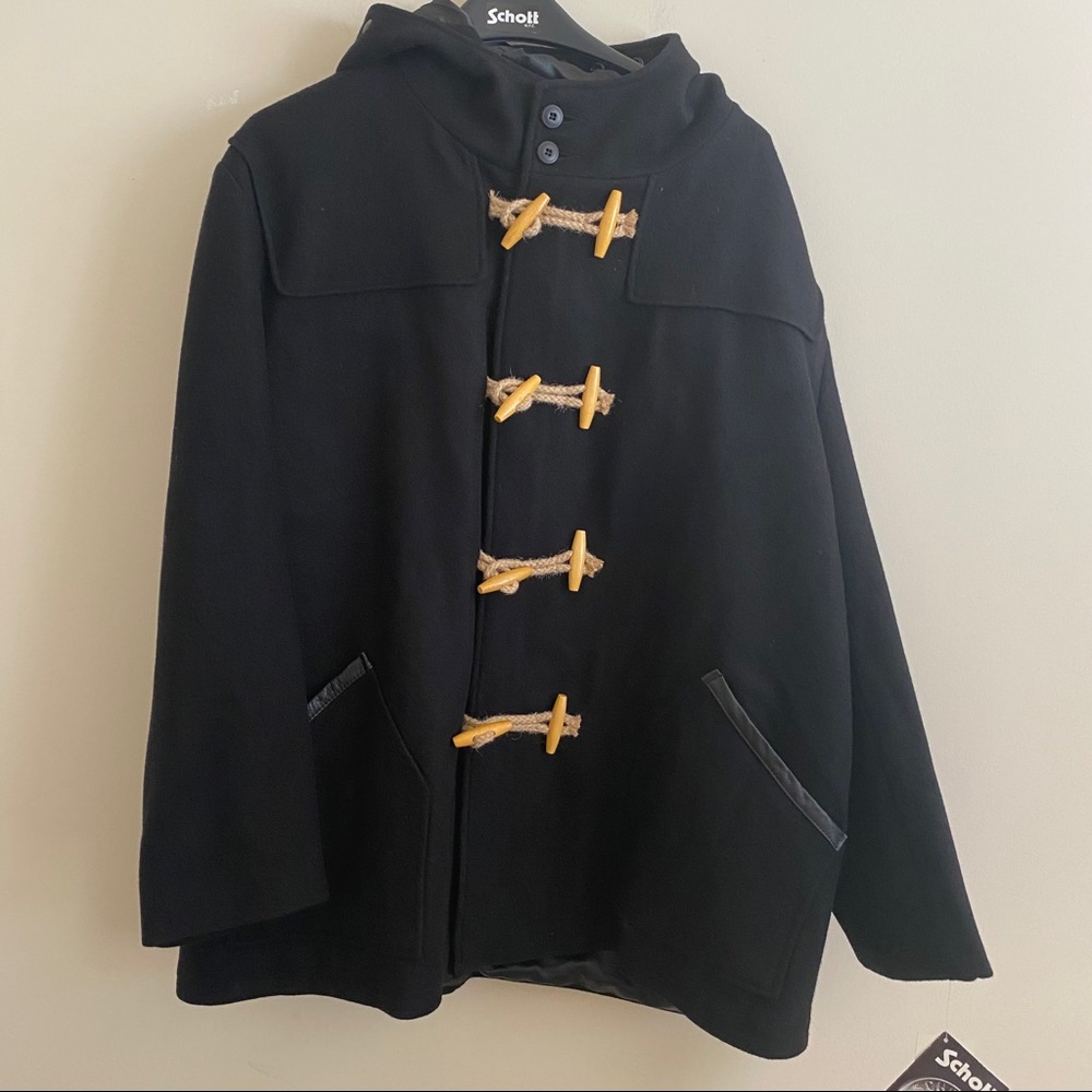 Schott  NYC Mens Wool Duffle Pea Coat Jacket